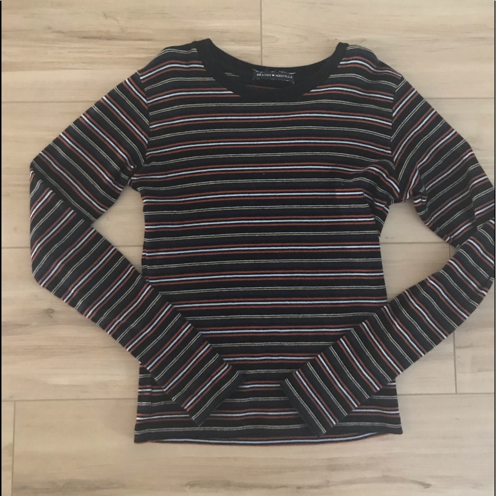 Rare Brandy Striped Long Sleeved Tee